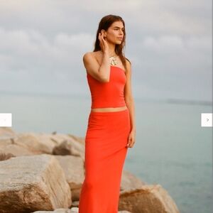 FP Movement by Free People Vibrant Coral Skirt Set